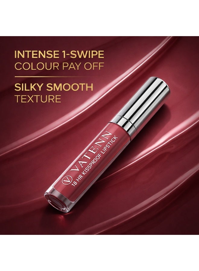 VATENN ITALY 18 Hr Kissproof Lipstick 22 Matte liquid lipstick, Lead-Free ,No Dry Feel, Weightless Feel, Vinyl Ink Kissproof /Lip Lingerie Transfer-Proof, All Day Wear. - Image 5